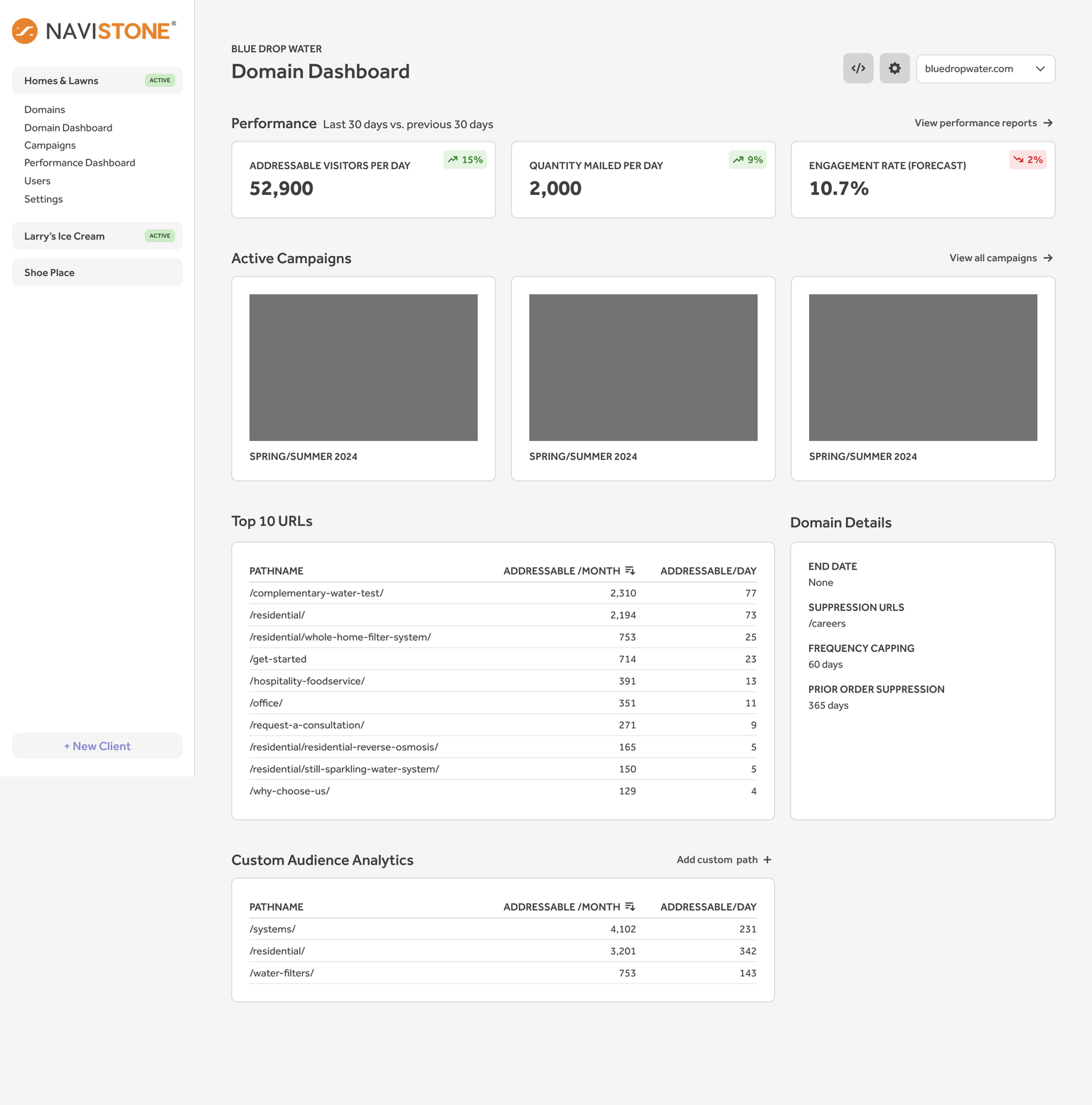 NaviStone Domain Dashboard